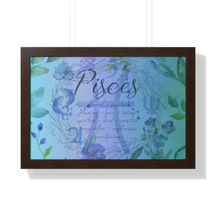 Pisces Framed Horizontal Poster
