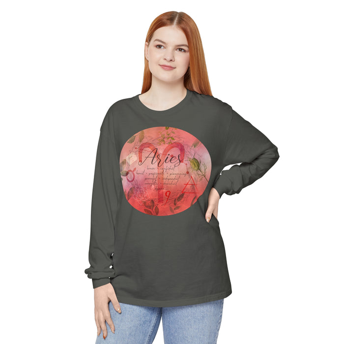 Aries Unisex Garment-dyed Long Sleeve T-Shirt