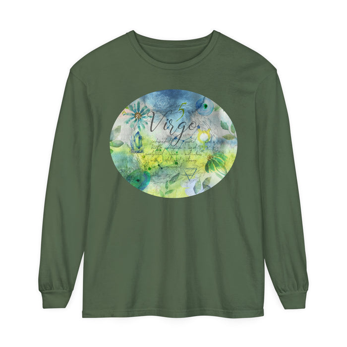 Virgo Unisex Garment-dyed Long Sleeve T-Shirt