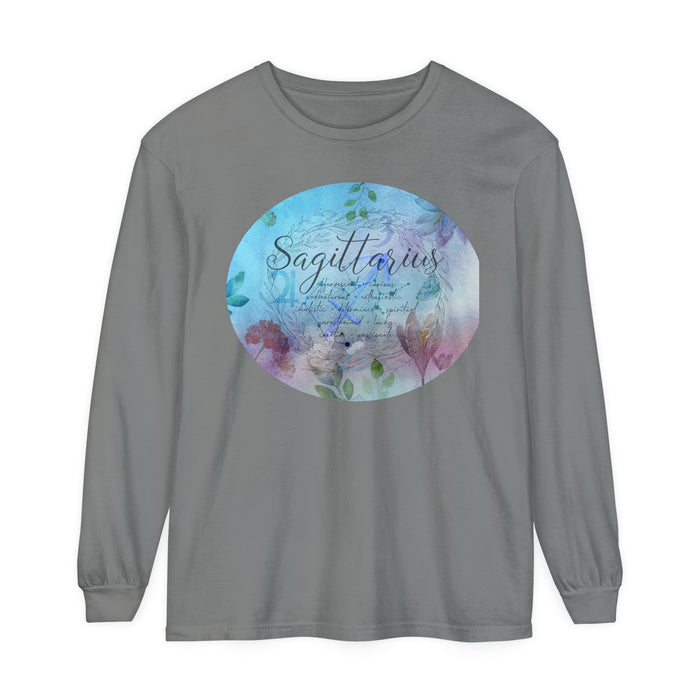 Sagittarius Unisex Garment-dyed Long Sleeve T-Shirt