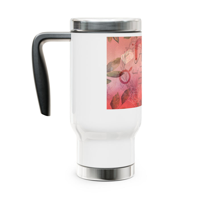 Aries Stainless Steel Travel Mug with Handle, 14oz