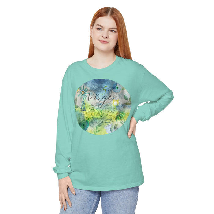 Virgo Unisex Garment-dyed Long Sleeve T-Shirt