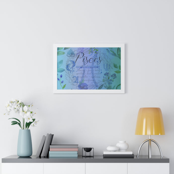 Pisces Framed Horizontal Poster