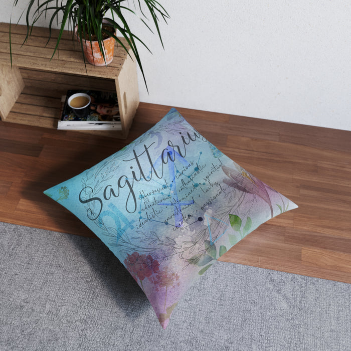 Sagittarius Tufted Floor Pillow, Square