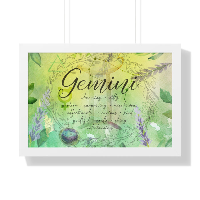 Gemini Framed Horizontal Poster