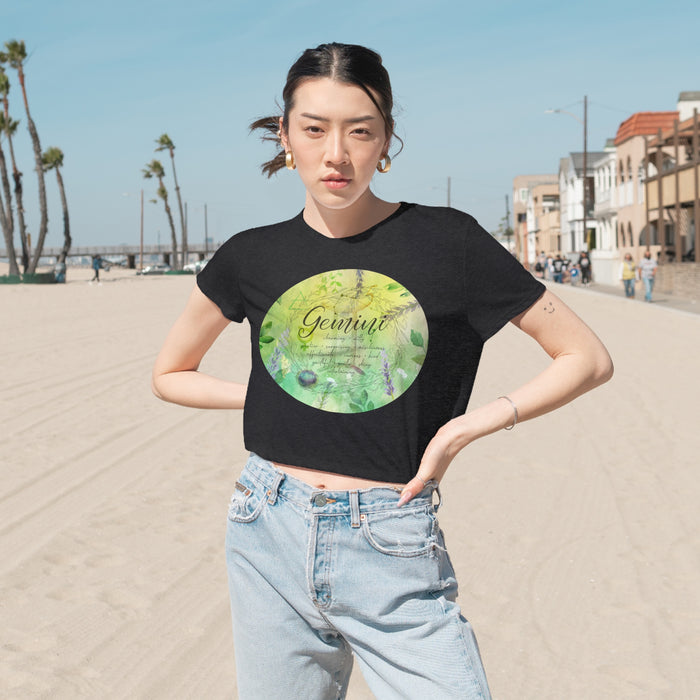 Gemini Women's Flowy Cropped Tee