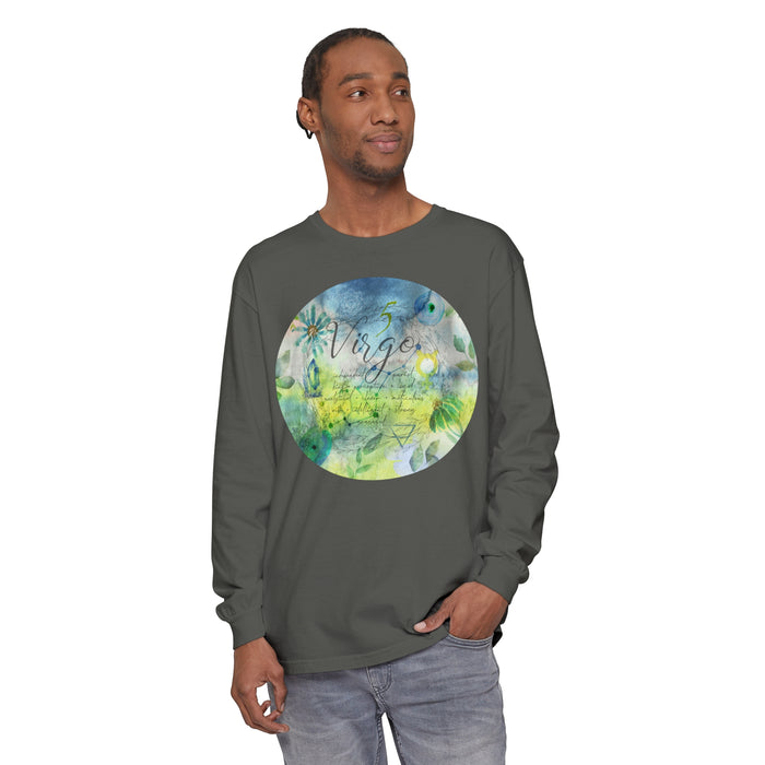 Virgo Unisex Garment-dyed Long Sleeve T-Shirt