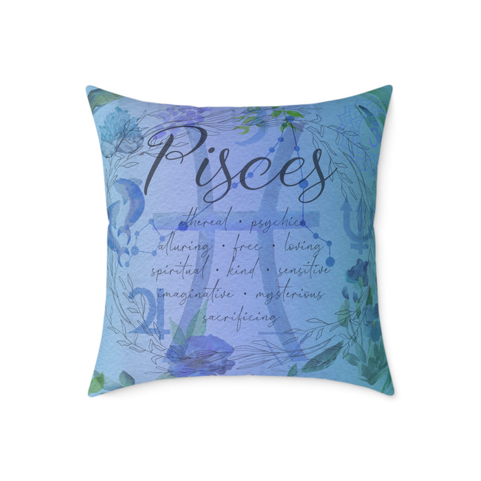 Pisces Square Poly Canvas Pillow
