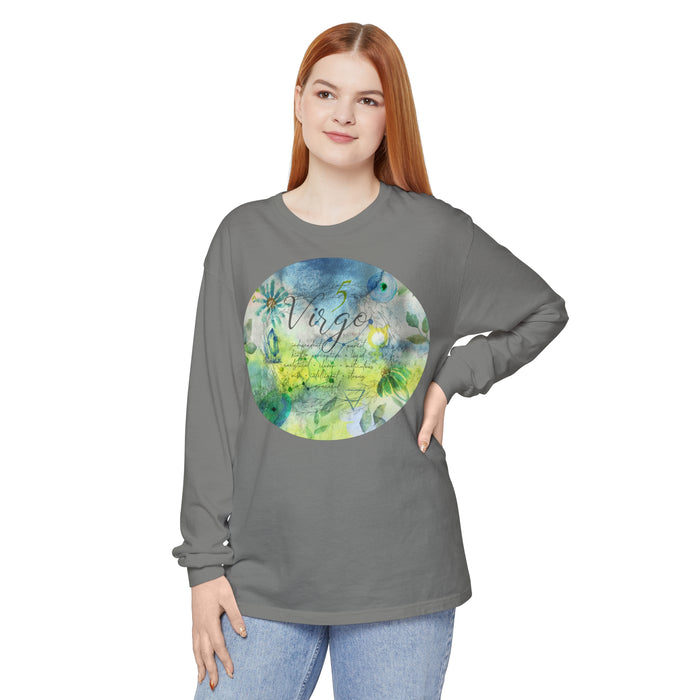 Virgo Unisex Garment-dyed Long Sleeve T-Shirt