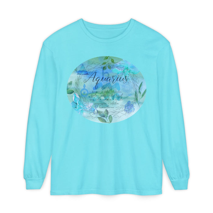 Aquarius Unisex Garment-dyed Long Sleeve T-Shirt