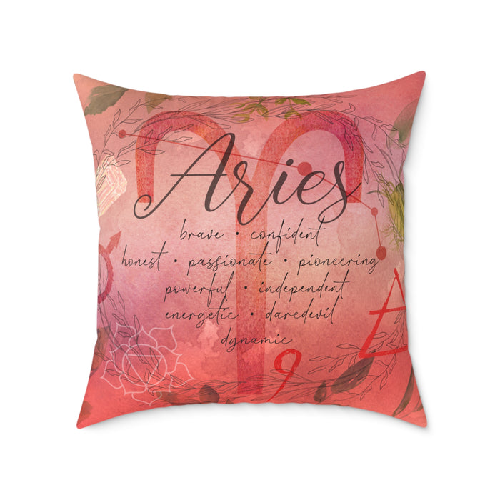 Aries Square Poly Canvas Pillow