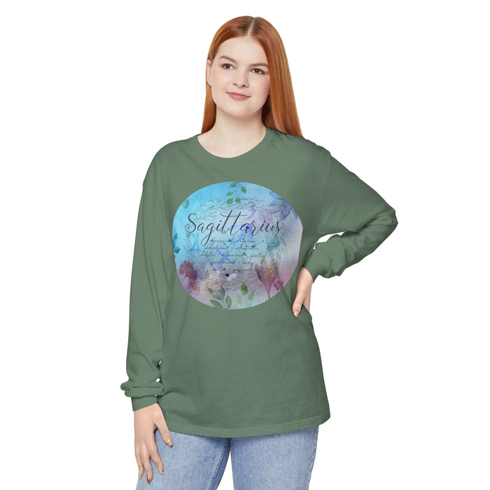 Sagittarius Unisex Garment-dyed Long Sleeve T-Shirt