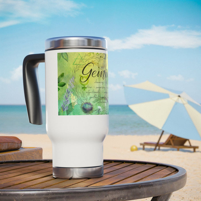 Gemini Stainless Steel Travel Mug with Handle, 14oz