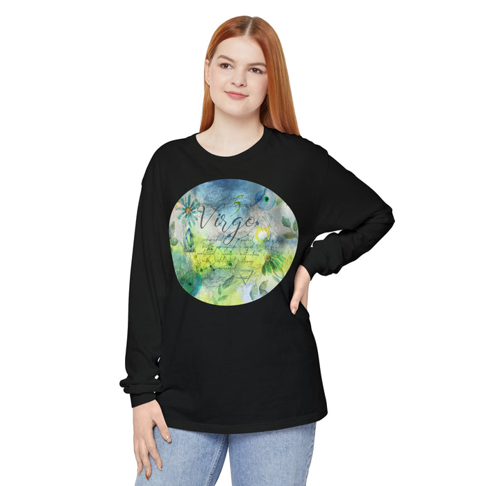 Virgo Unisex Garment-dyed Long Sleeve T-Shirt