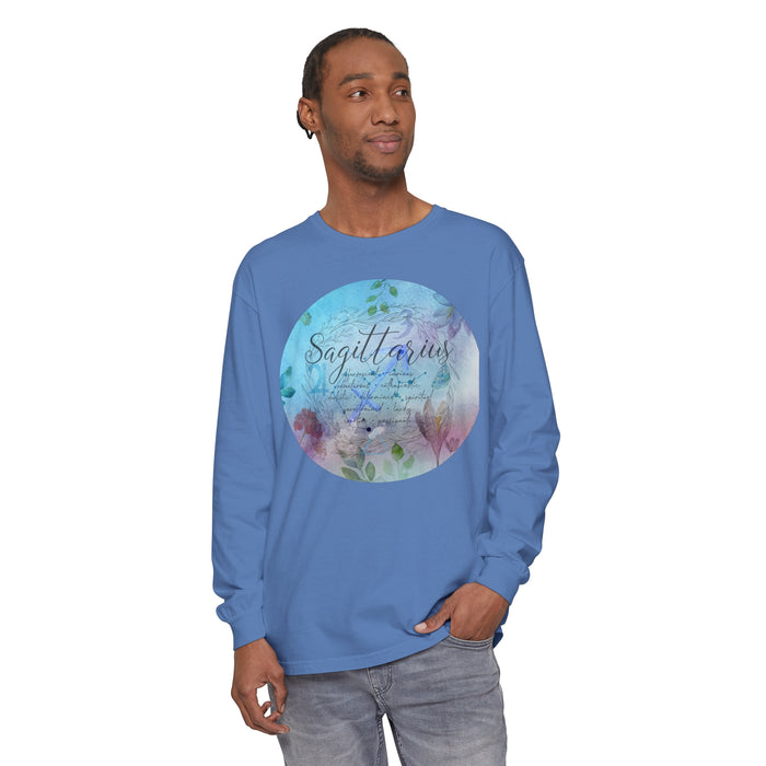 Sagittarius Unisex Garment-dyed Long Sleeve T-Shirt