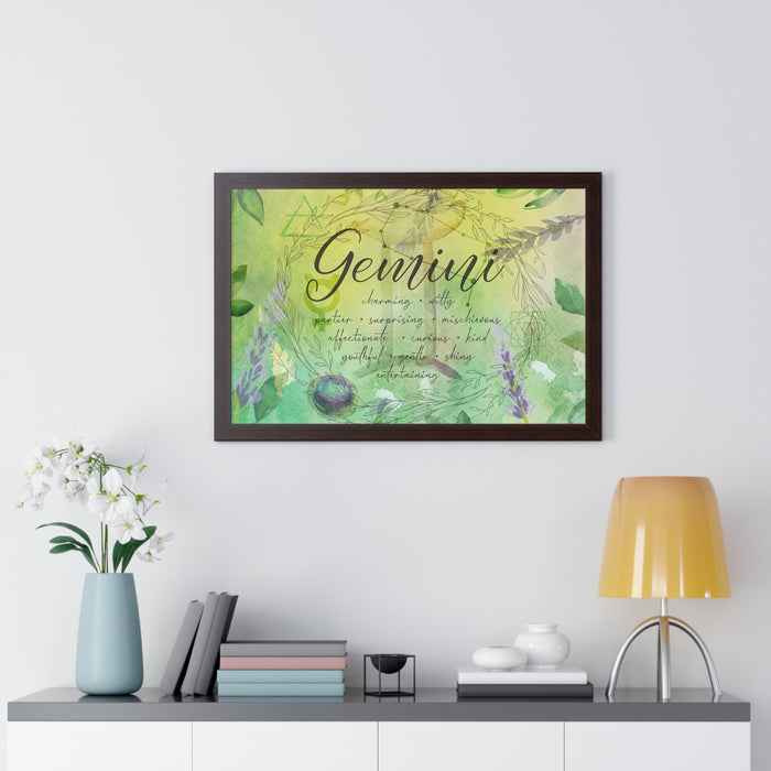 Gemini Framed Horizontal Poster