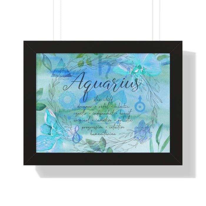 Aquarius Framed Horizontal Poster