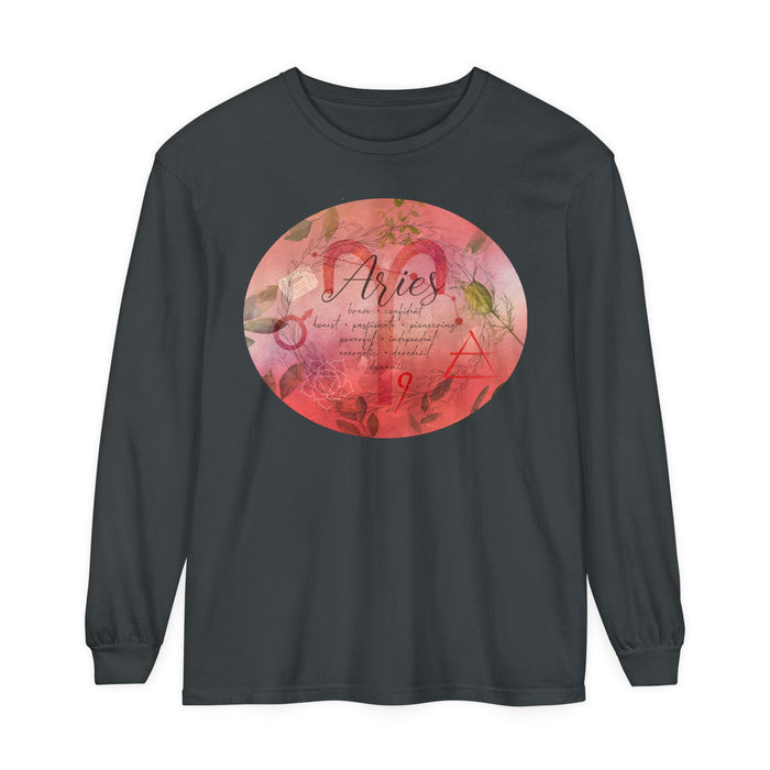 Aries Unisex Garment-dyed Long Sleeve T-Shirt