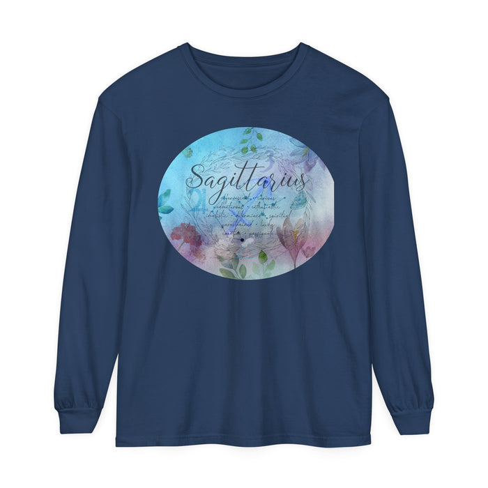 Sagittarius Unisex Garment-dyed Long Sleeve T-Shirt