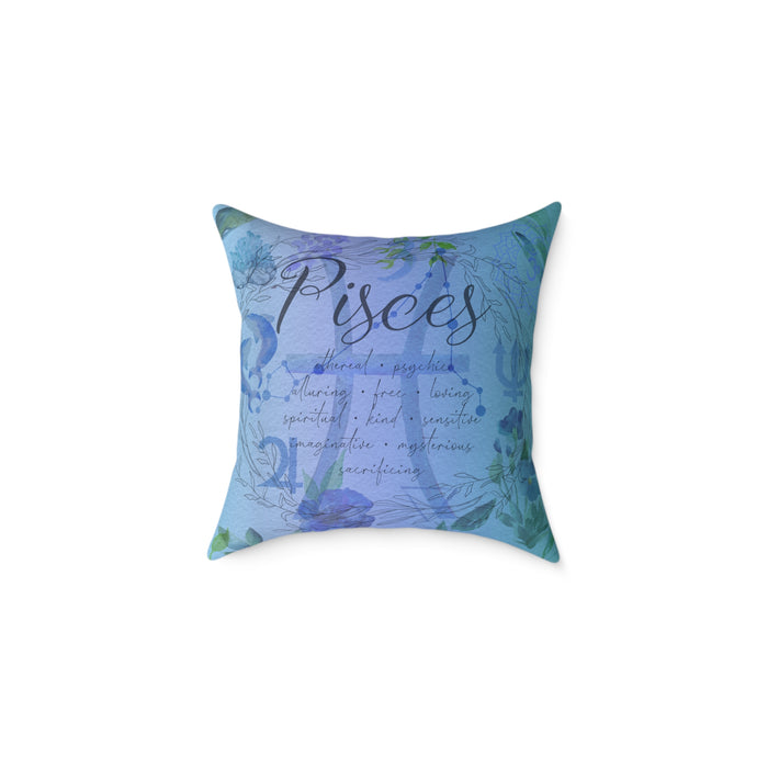 Pisces Square Poly Canvas Pillow