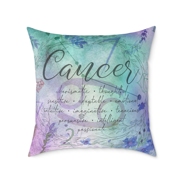 Cancer Square Poly Canvas Pillow