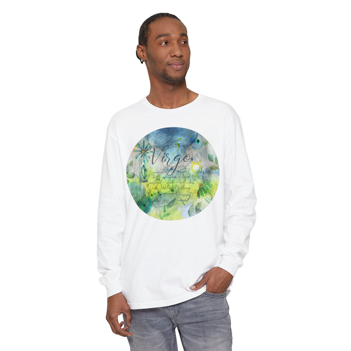 Virgo Unisex Garment-dyed Long Sleeve T-Shirt