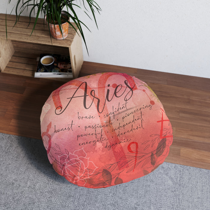 Aries Tufted Floor Pillow, Round