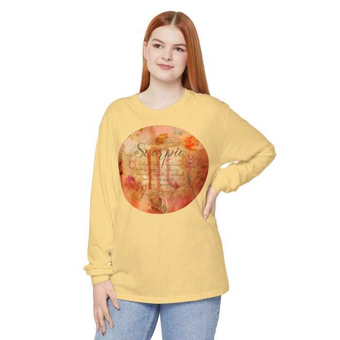 Scorpio Unisex Garment-dyed Long Sleeve T-Shirt