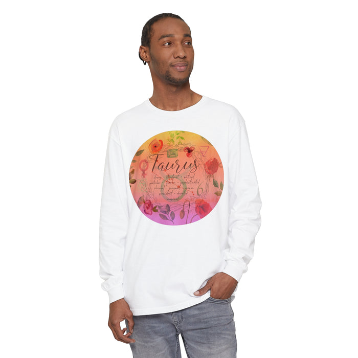 Taurus Unisex Garment-dyed Long Sleeve T-Shirt
