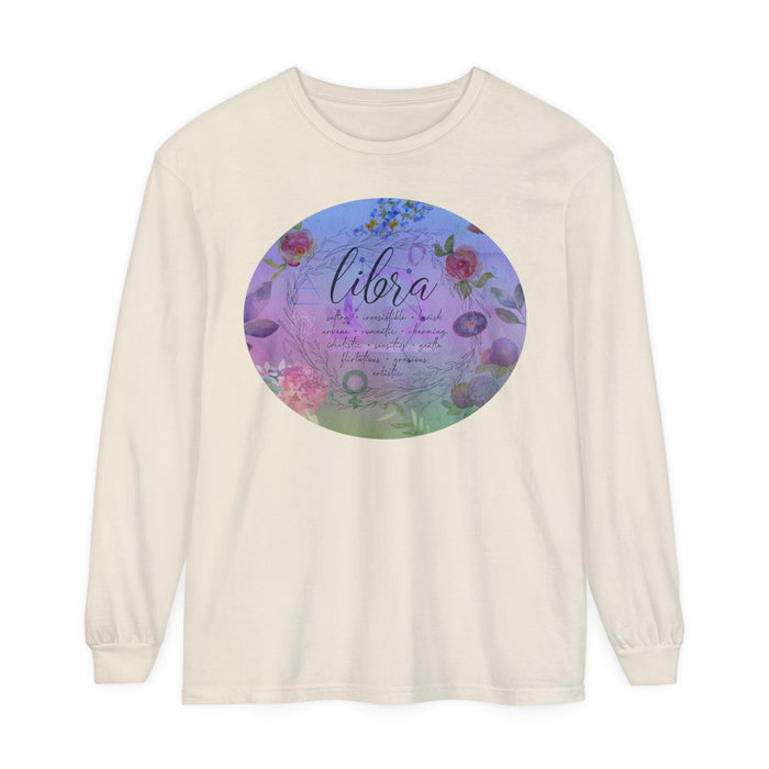 Libra Unisex Garment-dyed Long Sleeve T-Shirt