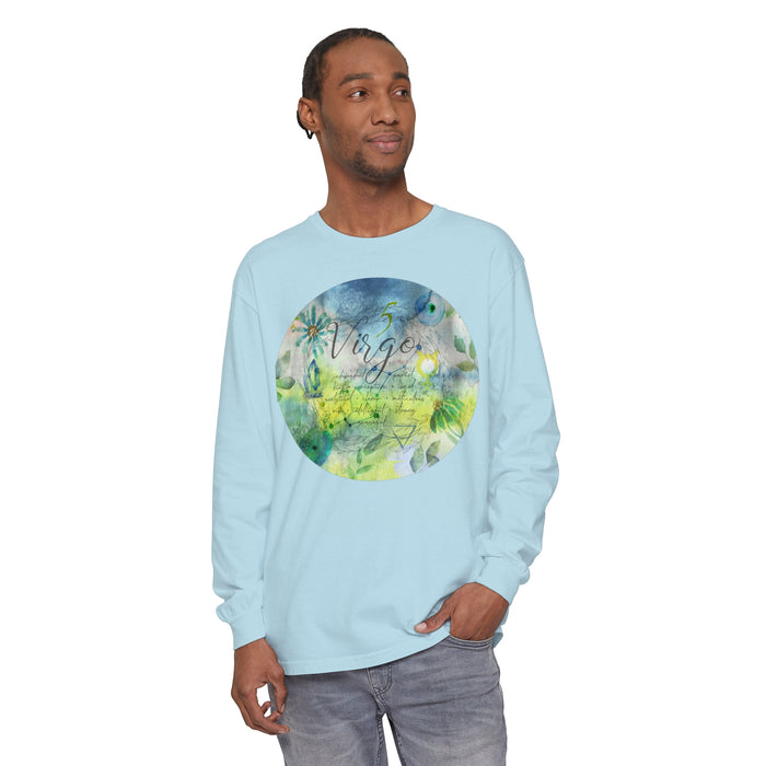 Virgo Unisex Garment-dyed Long Sleeve T-Shirt