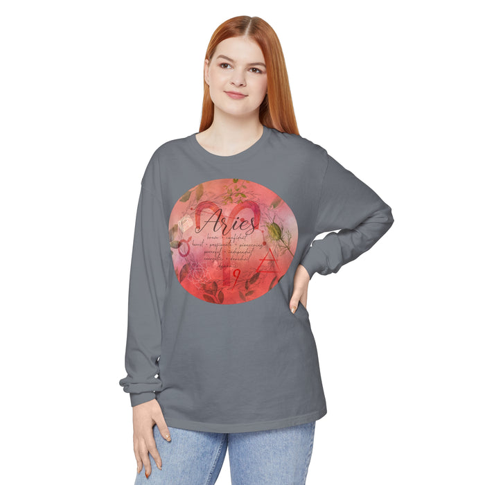 Aries Unisex Garment-dyed Long Sleeve T-Shirt