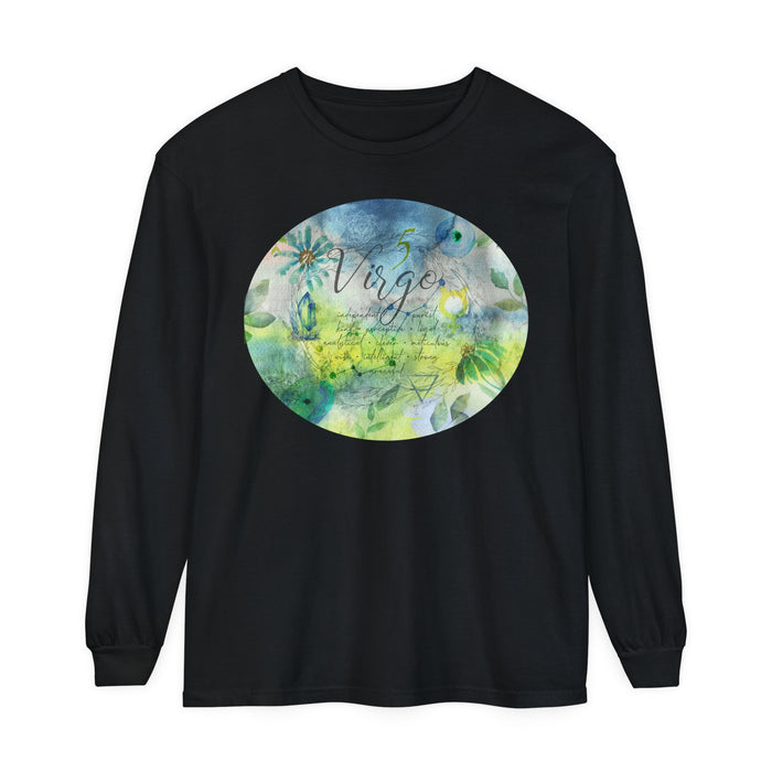 Virgo Unisex Garment-dyed Long Sleeve T-Shirt