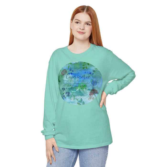 Capricorn Unisex Garment-dyed Long Sleeve T-Shirt