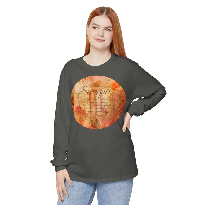 Scorpio Unisex Garment-dyed Long Sleeve T-Shirt