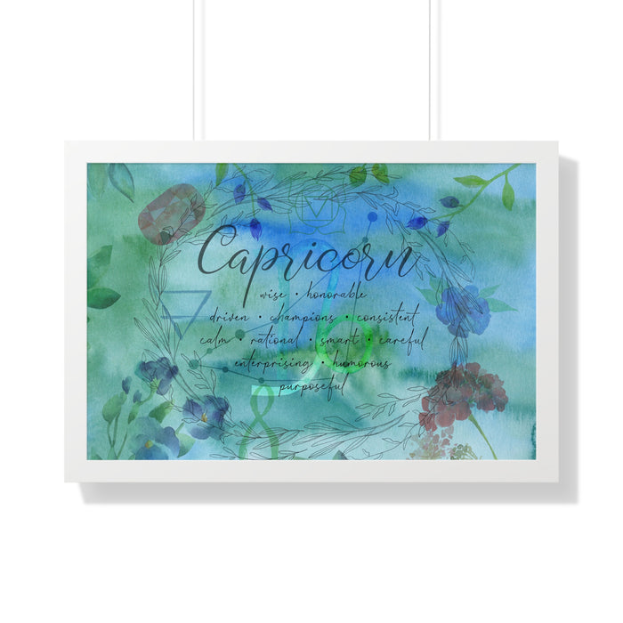 Capricorn Framed Horizontal Poster