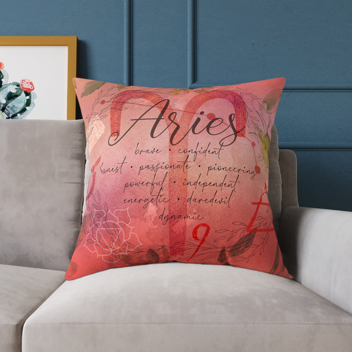 Aries Square Poly Canvas Pillow