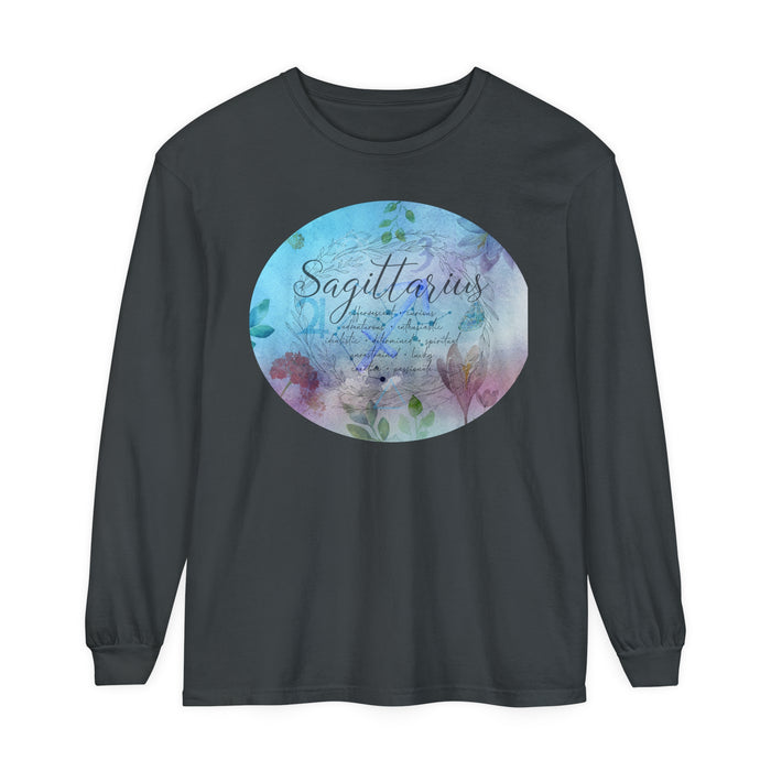 Sagittarius Unisex Garment-dyed Long Sleeve T-Shirt