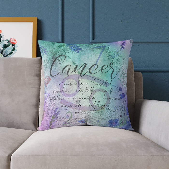 Cancer Square Poly Canvas Pillow