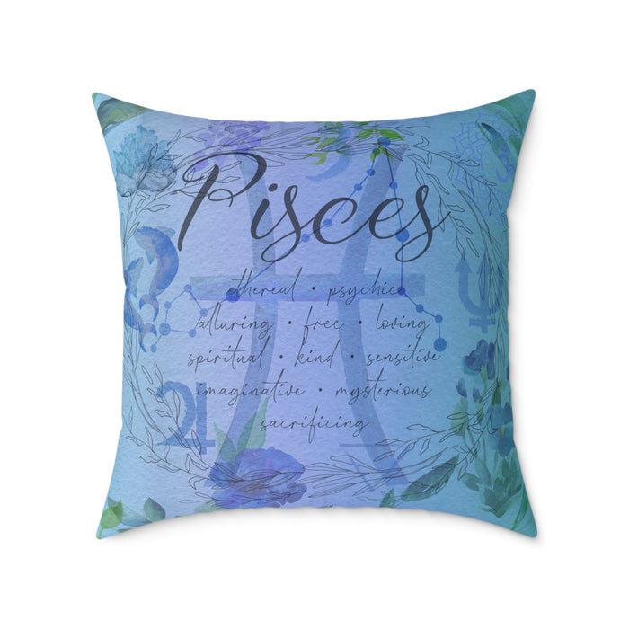 Pisces Square Poly Canvas Pillow