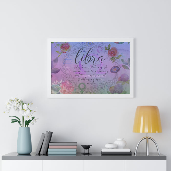 Libra Framed Horizontal Poster