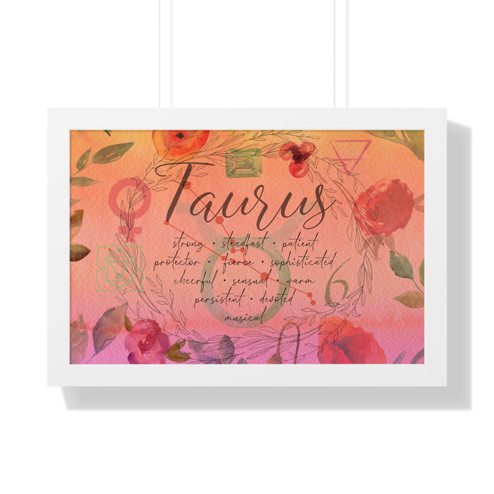 Taurus Framed Horizontal Poster