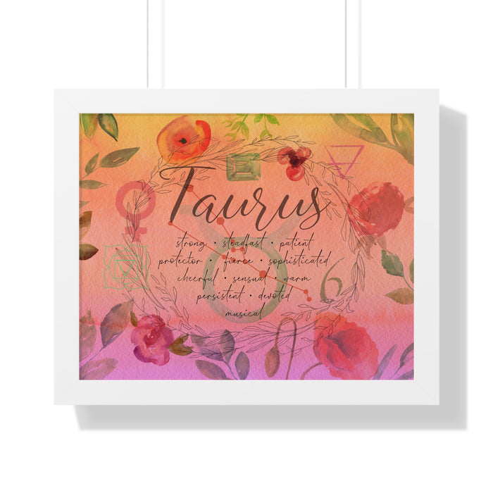 Taurus Framed Horizontal Poster