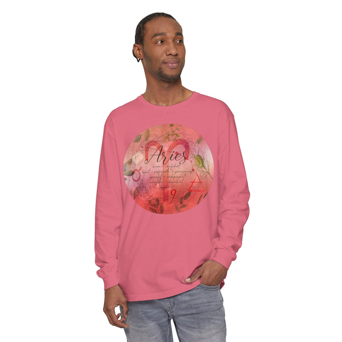 Aries Unisex Garment-dyed Long Sleeve T-Shirt