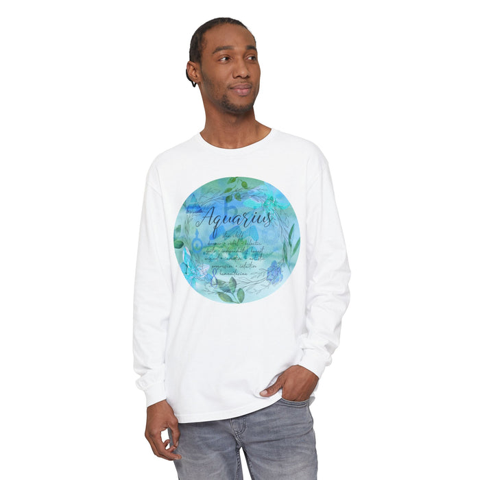 Aquarius Unisex Garment-dyed Long Sleeve T-Shirt