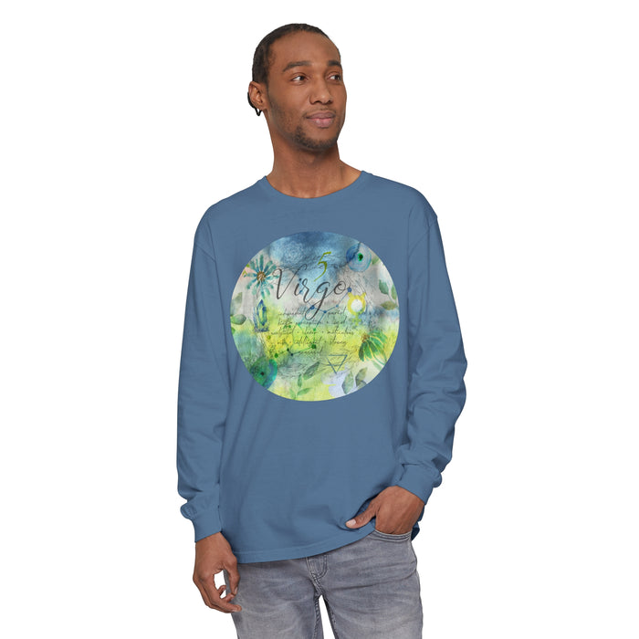 Virgo Unisex Garment-dyed Long Sleeve T-Shirt