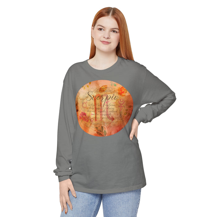 Scorpio Unisex Garment-dyed Long Sleeve T-Shirt
