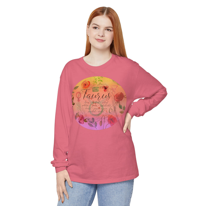 Taurus Unisex Garment-dyed Long Sleeve T-Shirt