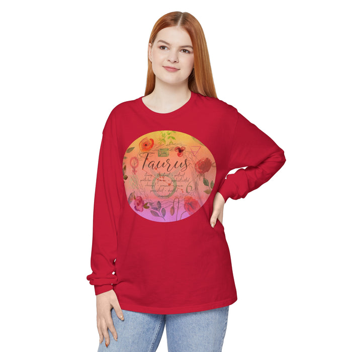 Taurus Unisex Garment-dyed Long Sleeve T-Shirt