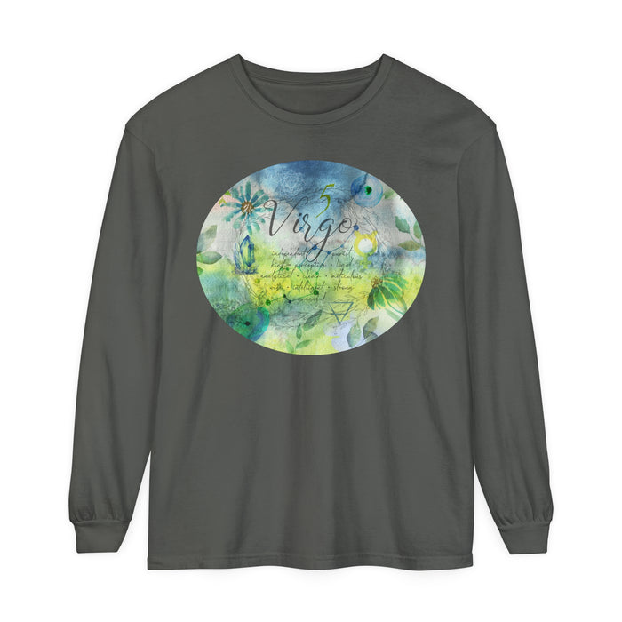 Virgo Unisex Garment-dyed Long Sleeve T-Shirt